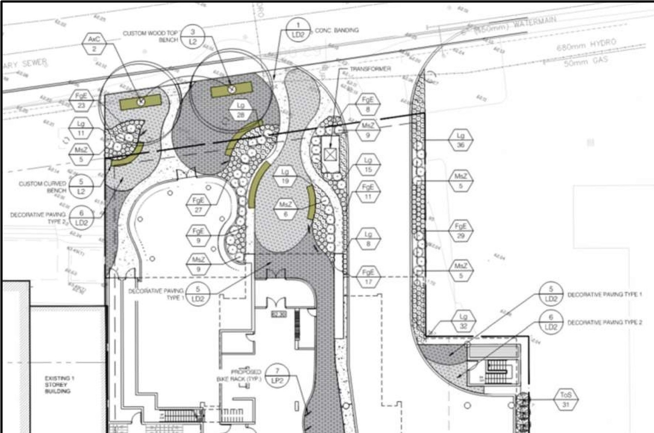 Construction site plan for project from page 23 of the file '2022-10-03 - Urban Design Brief - D07-12-21-0216'