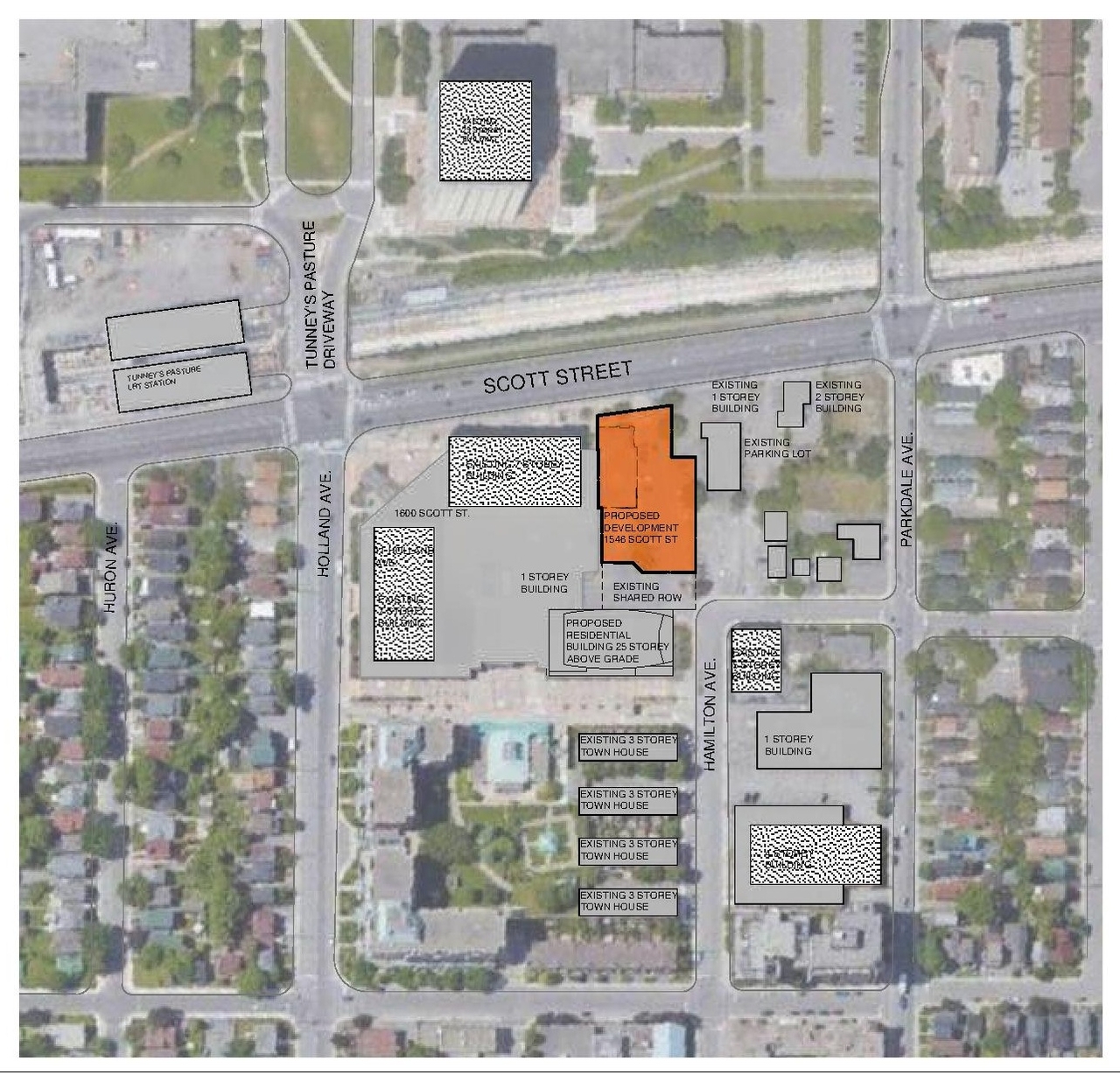 Construction site plan for project from page 29 of the file '2022-10-03 - Urban Design Brief - D07-12-21-0216'