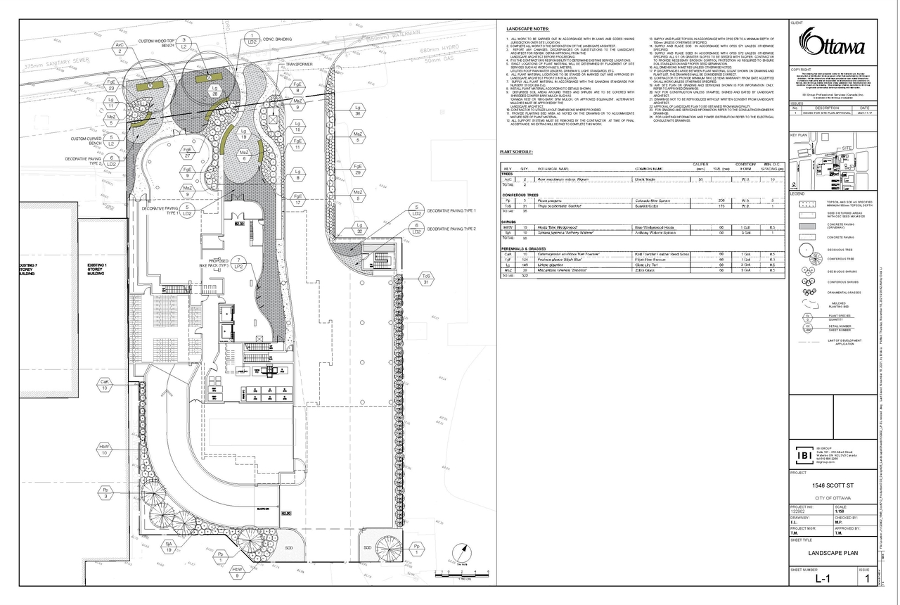 Construction site plan for project from page 37 of the file '2022-10-03 - Urban Design Brief - D07-12-21-0216'