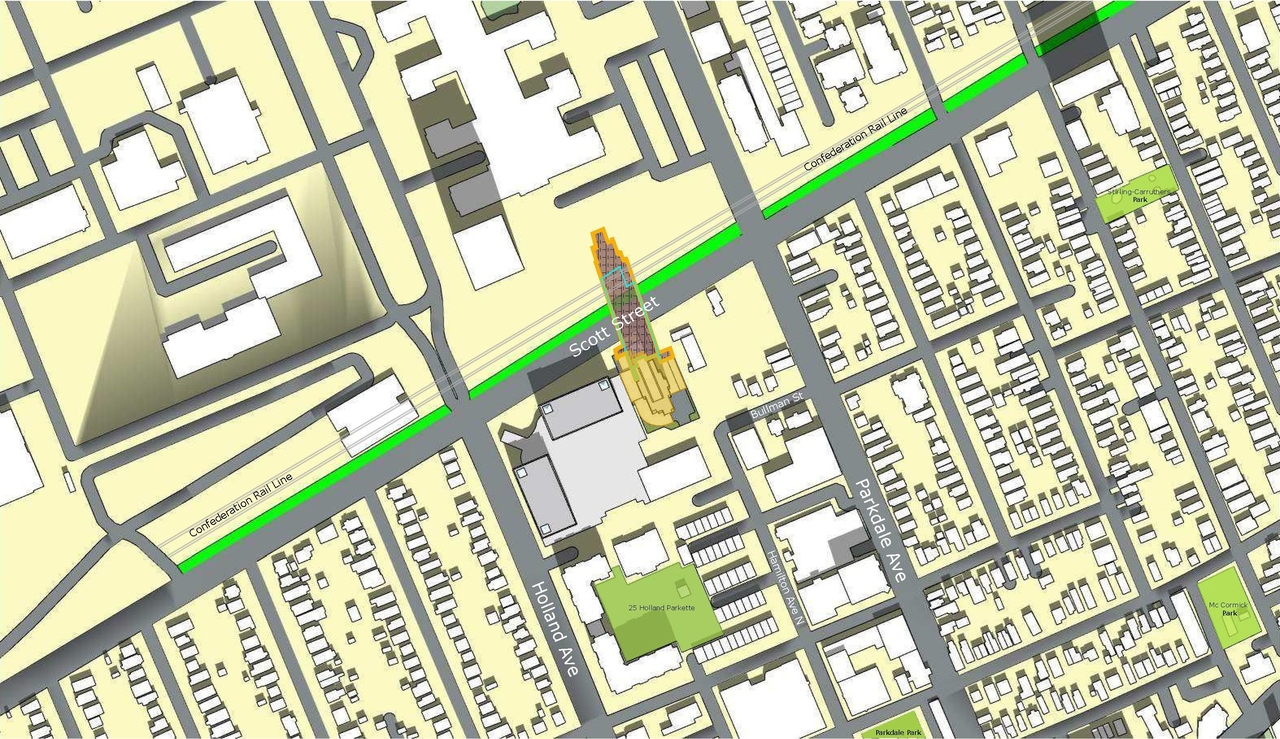Construction site plan for project from page 54 of the file '2022-10-03 - Urban Design Brief - D07-12-21-0216'