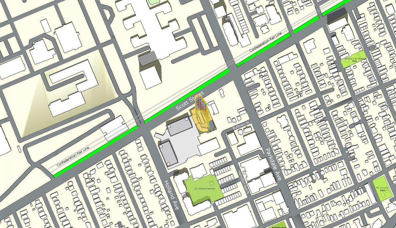 Construction site plan for project from page 73 of the file '2022-10-03 - Urban Design Brief - D07-12-21-0216'