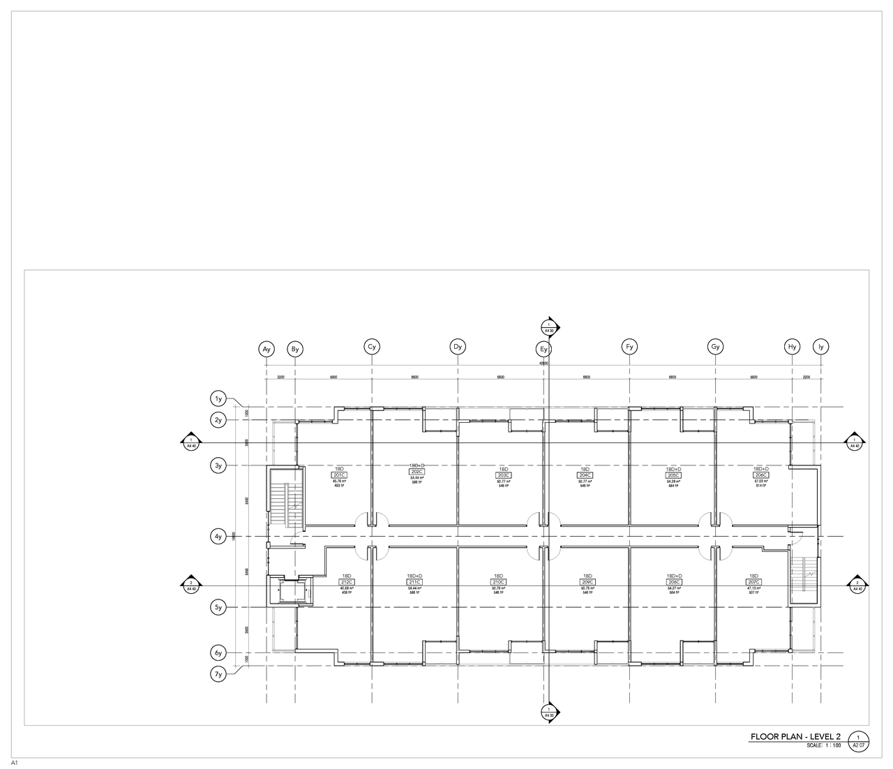 Floor plan for project from page 9 of the file '2021-12-24 - Floor Plans and Elevations (Commercial Blocks A through D) - D07-12-21-0224'