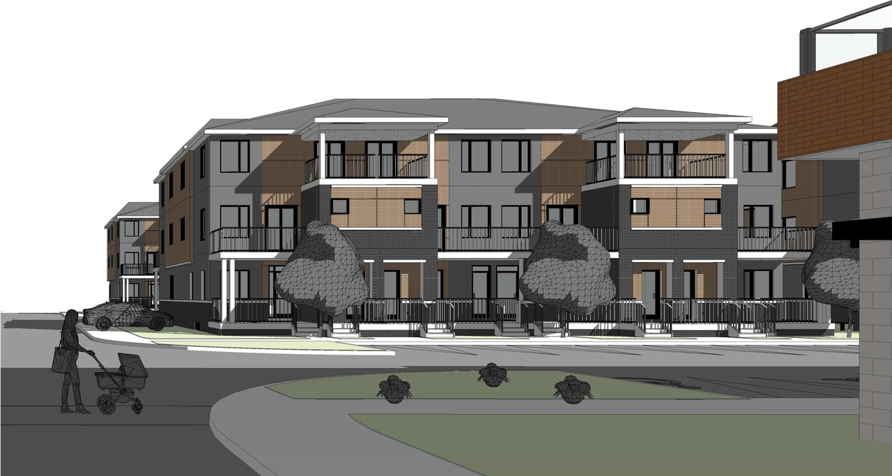 Rendering of building from page 4 of the file '2021-12-24 - Graphic Site Plan and Renderings - D07-12-21-0224'