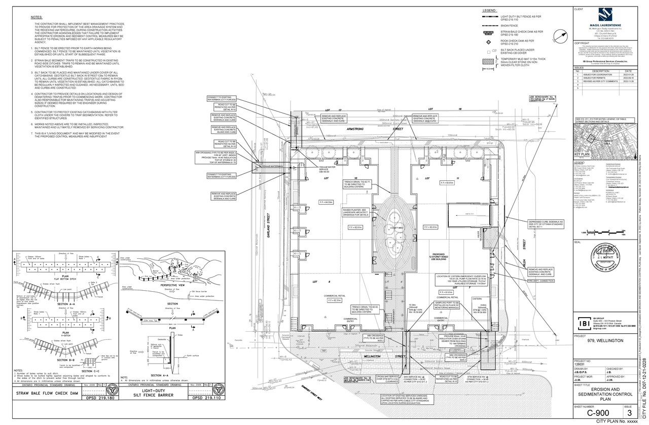 Construction site plan for project from page 43 of the file '2022-12-17 - Design Brief - D07-12-21-0228'