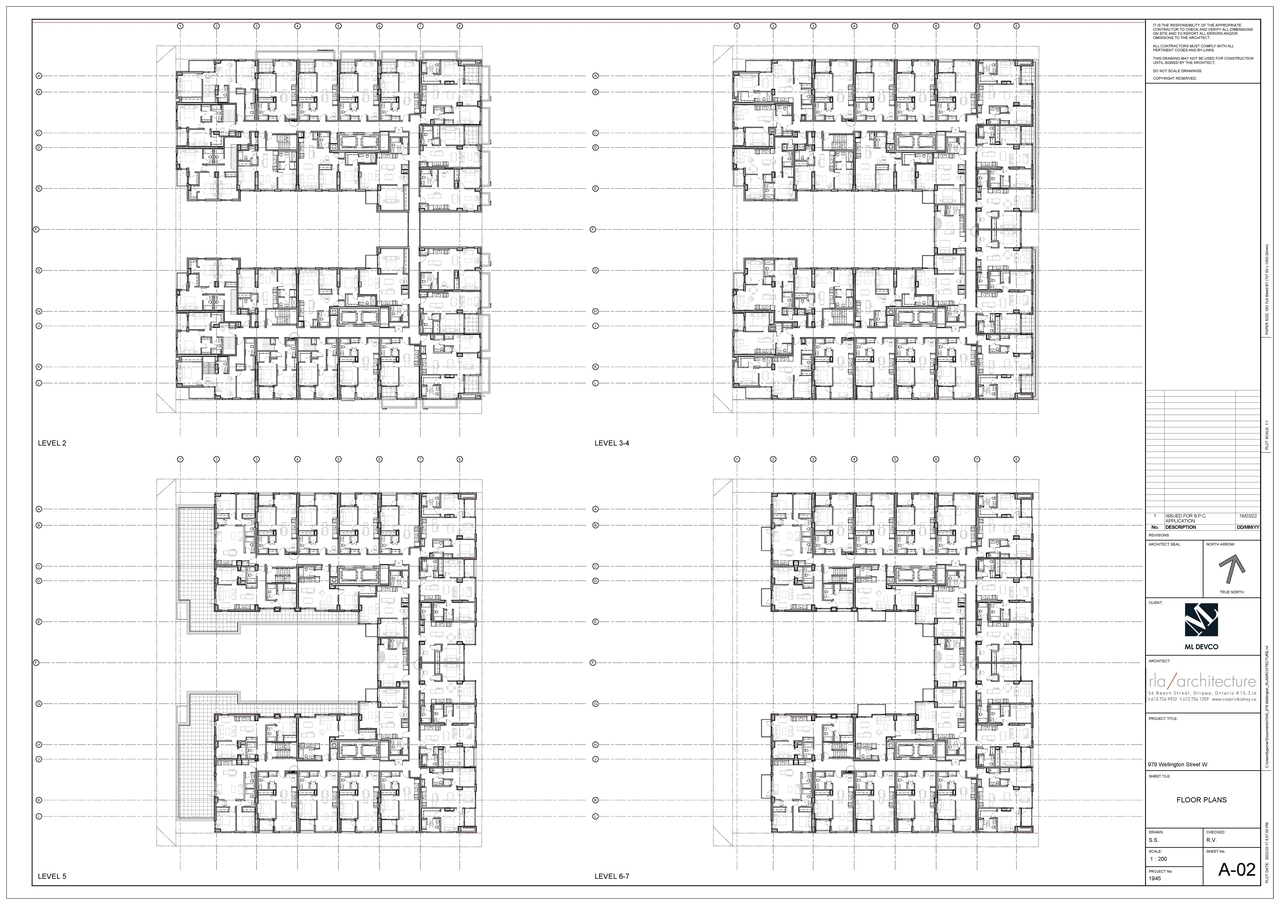 Construction site plan for project from page 2 of the file '2022-03-28 - Floor Plans - D07-12-21-0228'
