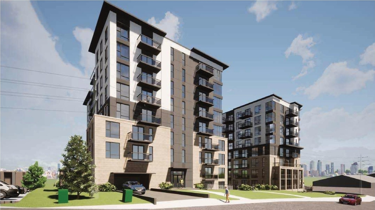 Rendering of building from page 19 of the file '2022-05-17 - Architectural Design Brief - D07-12-21-0229'