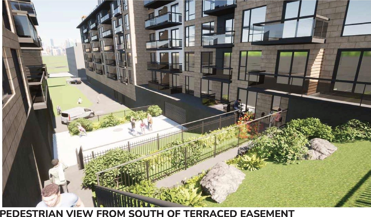 Rendering of building from page 20 of the file '2022-05-17 - Architectural Design Brief - D07-12-21-0229'