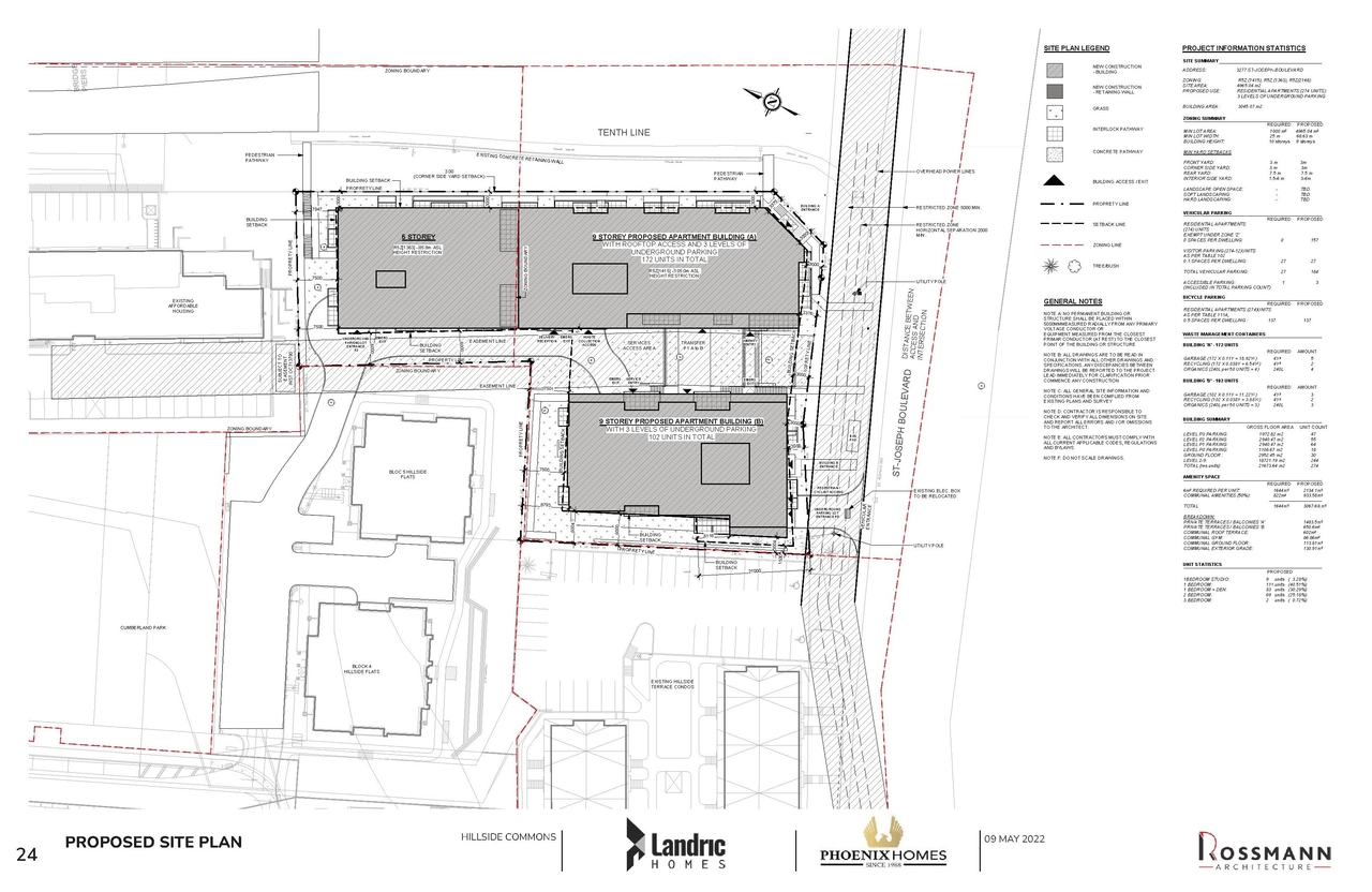 Construction site plan for project from page 24 of the file '2022-05-17 - Architectural Design Brief - D07-12-21-0229'