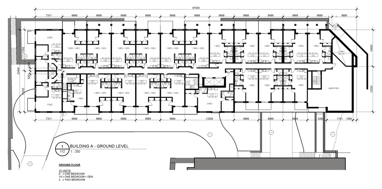 Floor plan for project from page 30 of the file '2022-05-17 - Architectural Design Brief - D07-12-21-0229'