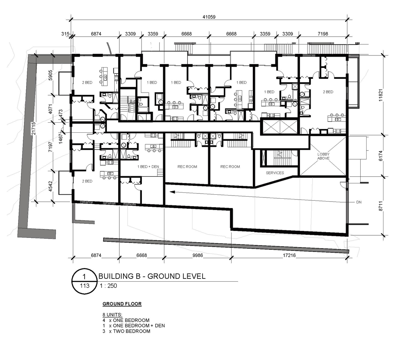 Floor plan for project from page 35 of the file '2022-05-17 - Architectural Design Brief - D07-12-21-0229'