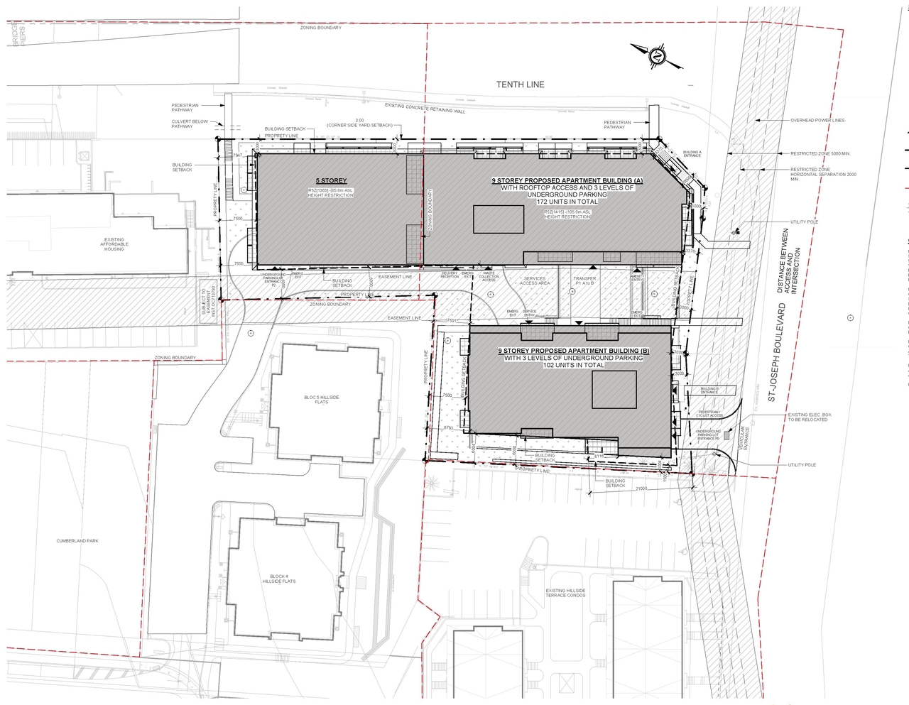 Construction site plan for project from page 24 of the file '2021-12-29 - Architectural Design Brief - D07-12-21-0229'