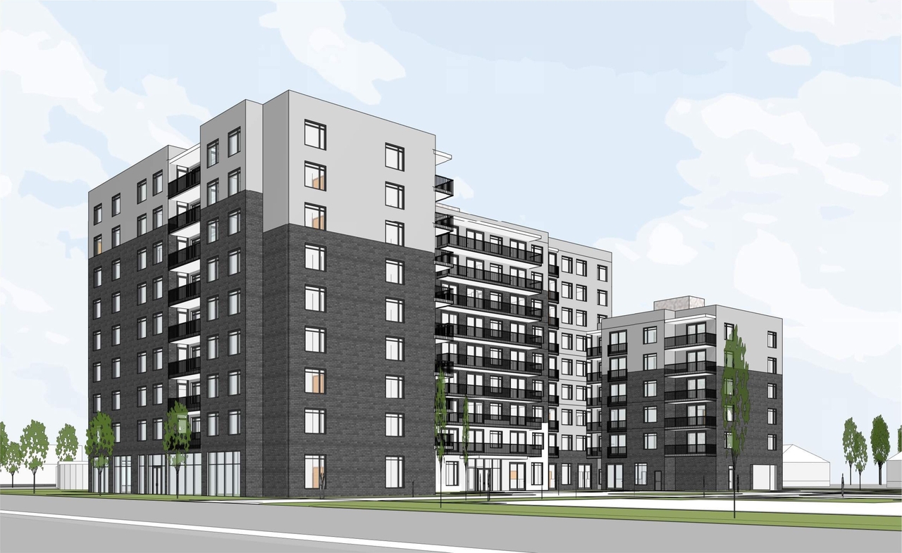 Rendering of building from page 6 of the file '2022-02-03 - Elevations & Perspective - D07-12-21-0233'