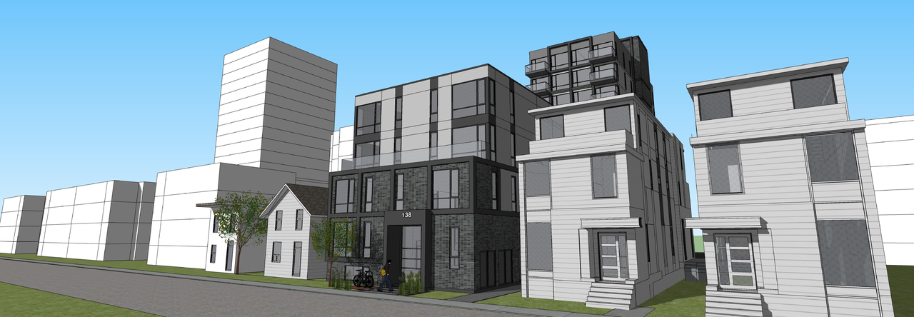 Rendering of building from page 1 of the file '2021-12-30 - Views - D07-12-21-0237'