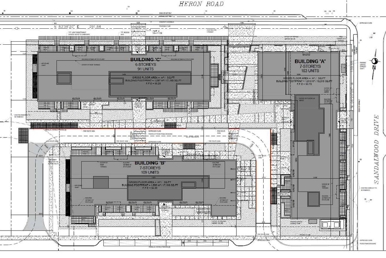 Construction site plan for project from page 9 of the file '2021-12-30 - Planning Rationale and Design Brief - D07-12-21-0238'