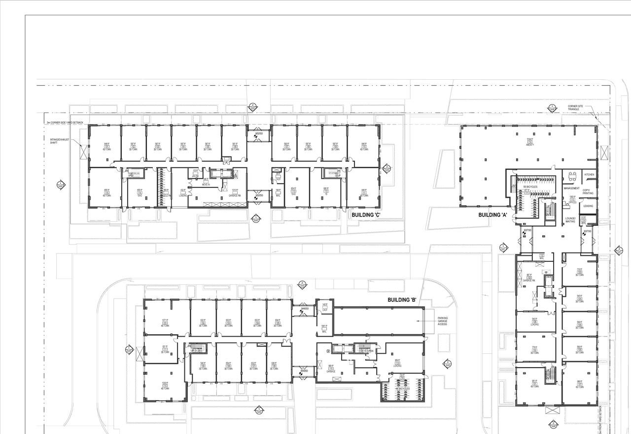 Construction site plan for project from page 2 of the file '2021-12-30 - Floor Plans - D07-12-21-0238'