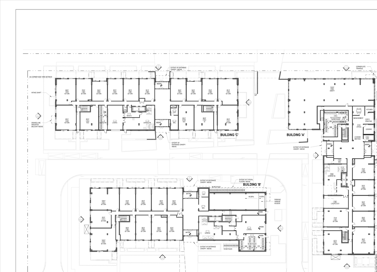 Construction site plan for project from page 2 of the file '2022-06-06 - Floor Plans - D07-12-21-0238'