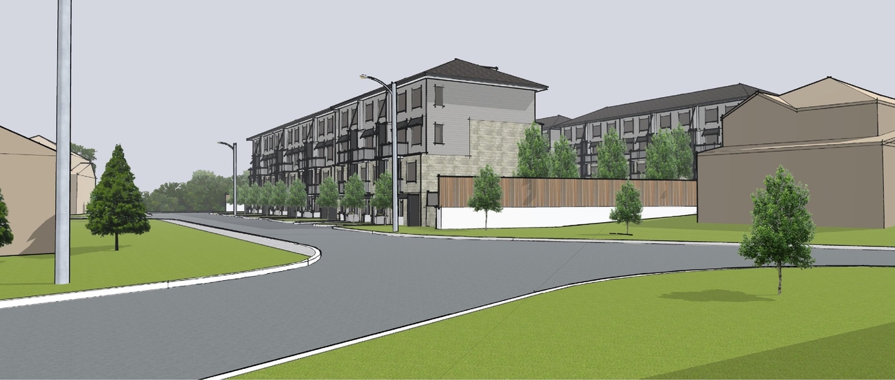 Rendering of building from page 8 of the file '2021-12-31 - Urban Design Brief - D07-12-21-0239'