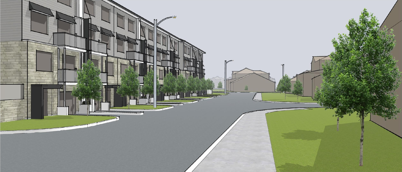 Rendering of building from page 9 of the file '2021-12-31 - Urban Design Brief - D07-12-21-0239'