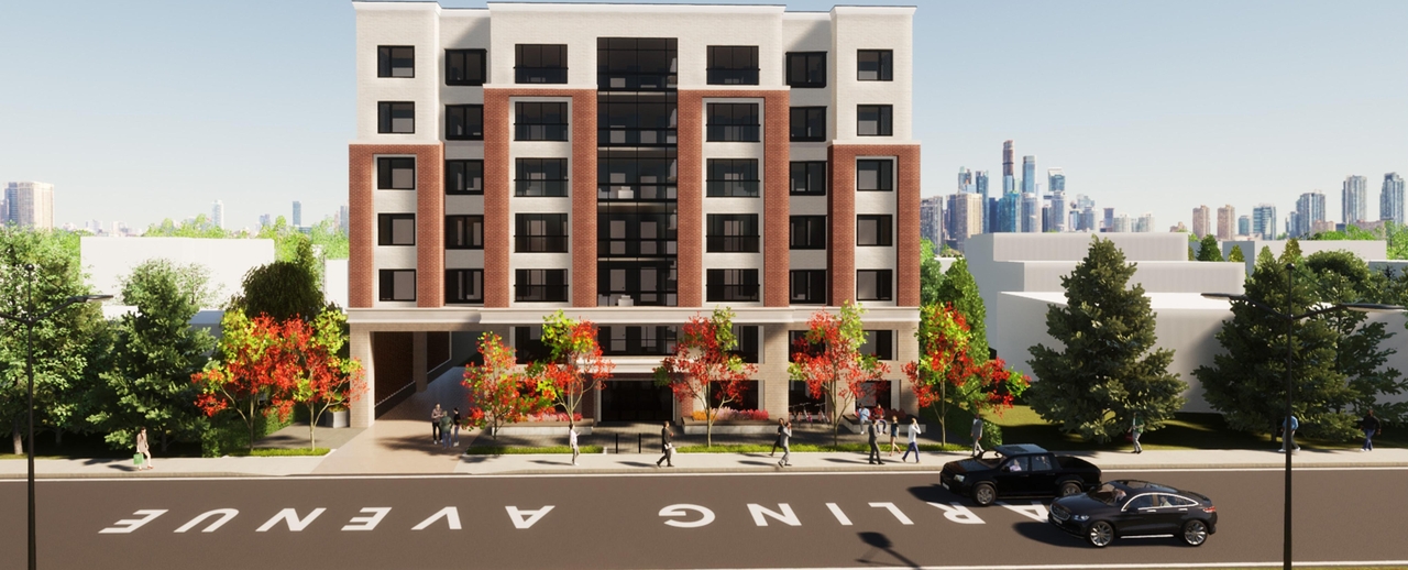 Rendering of building from page 26 of the file '2022-01-05 - Design Brief - D07-12-22-0001'