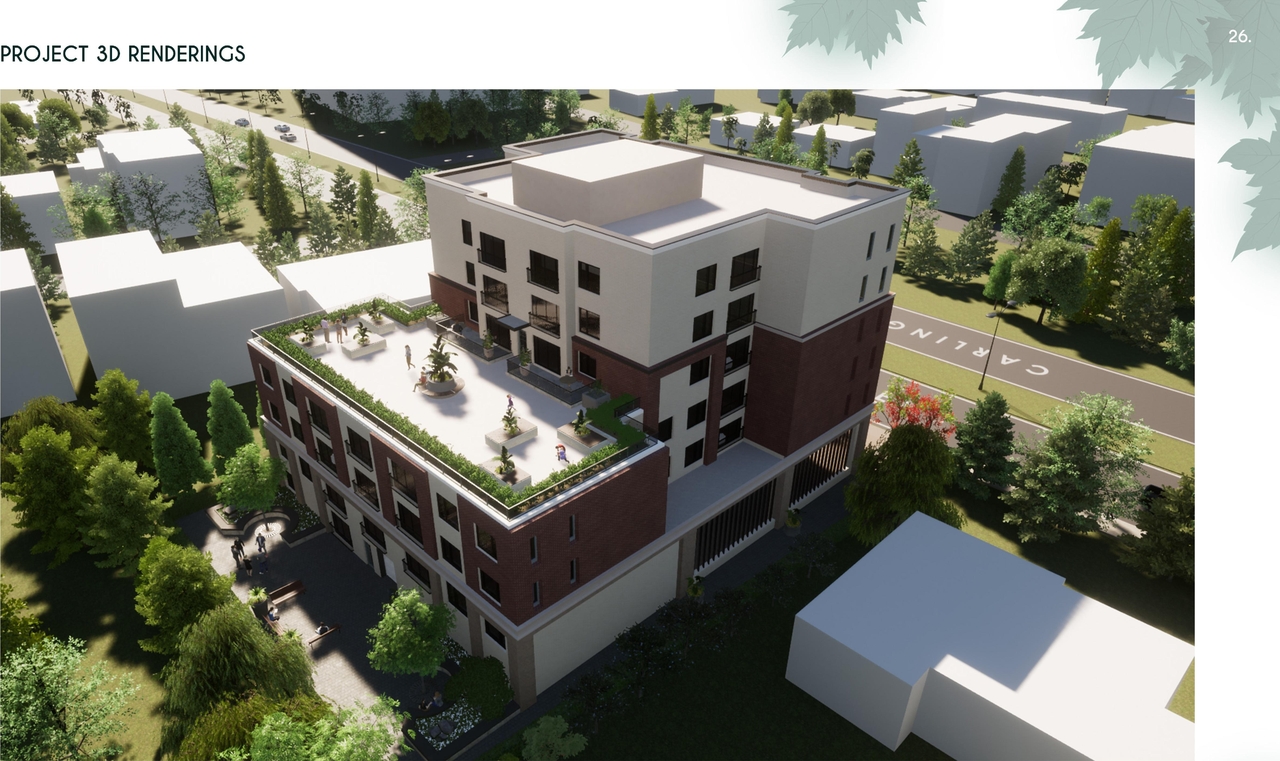 Rendering of building from page 28 of the file '2022-01-05 - Design Brief - D07-12-22-0001'