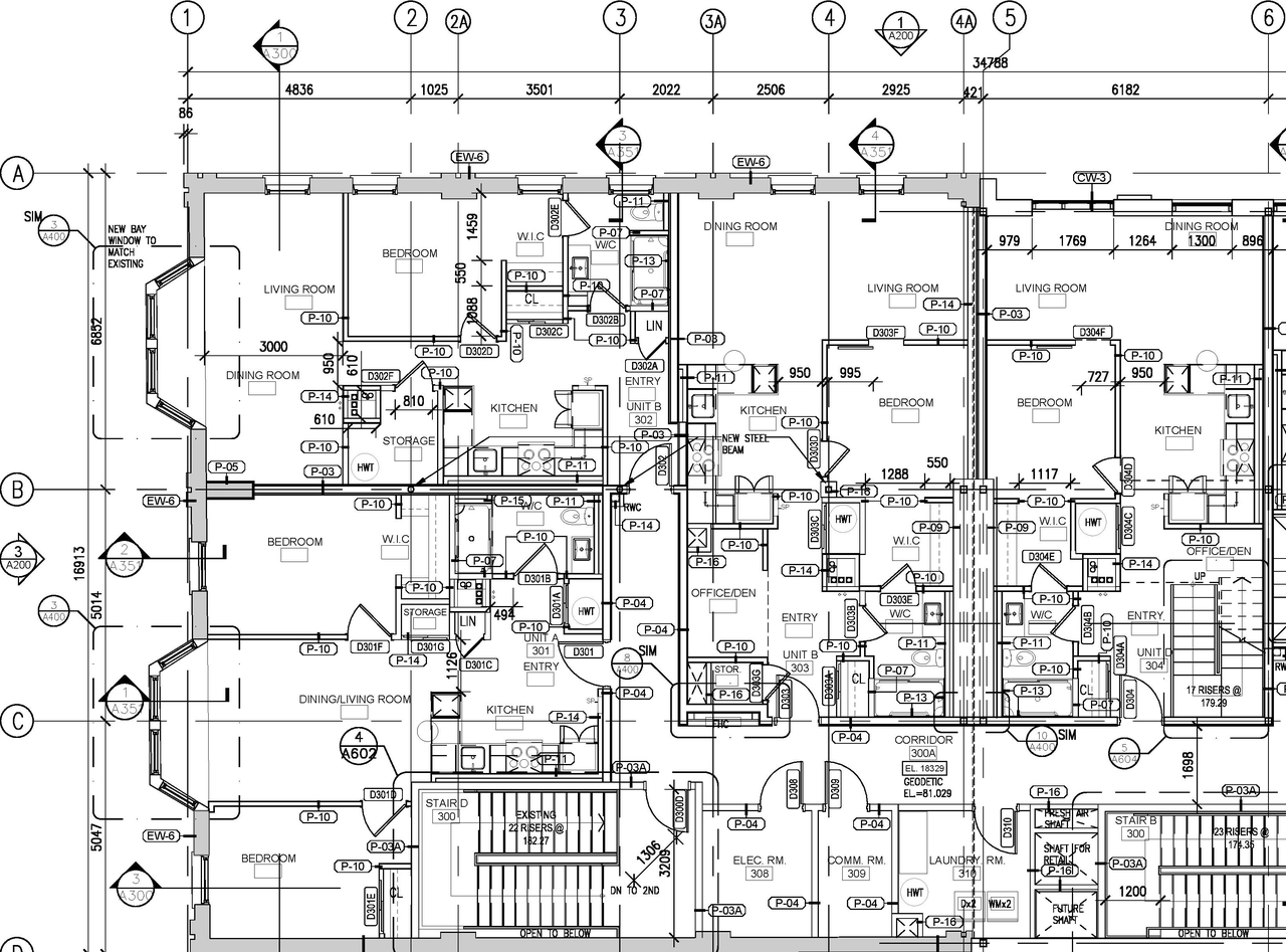 Construction site plan for project from page 2 of the file '2023-08-22 - Floor Plans - D07-12-22-0003'