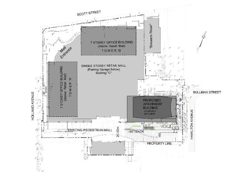 Construction site plan for project from page 2 of the file '2022-01-13 - Design Brief - D07-12-22-0004'