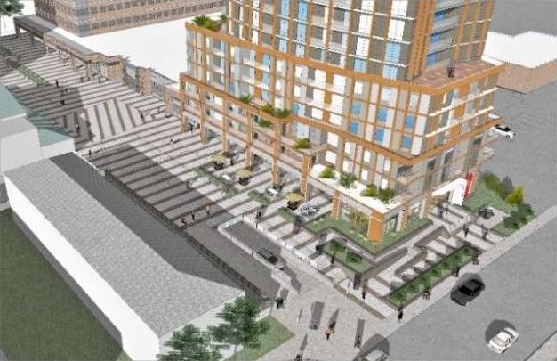 Rendering of building from page 6 of the file '2022-01-13 - Design Brief - D07-12-22-0004'