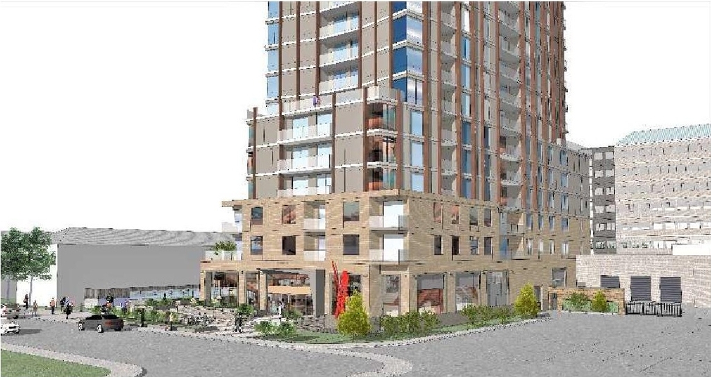 Rendering of building from page 7 of the file '2022-01-13 - Design Brief - D07-12-22-0004'