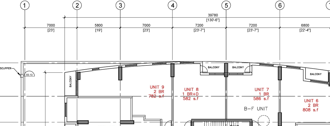 Construction site plan for project from page 1 of the file '2022-11-28 - 7th-25th floor plans - D07-12-22-0004'