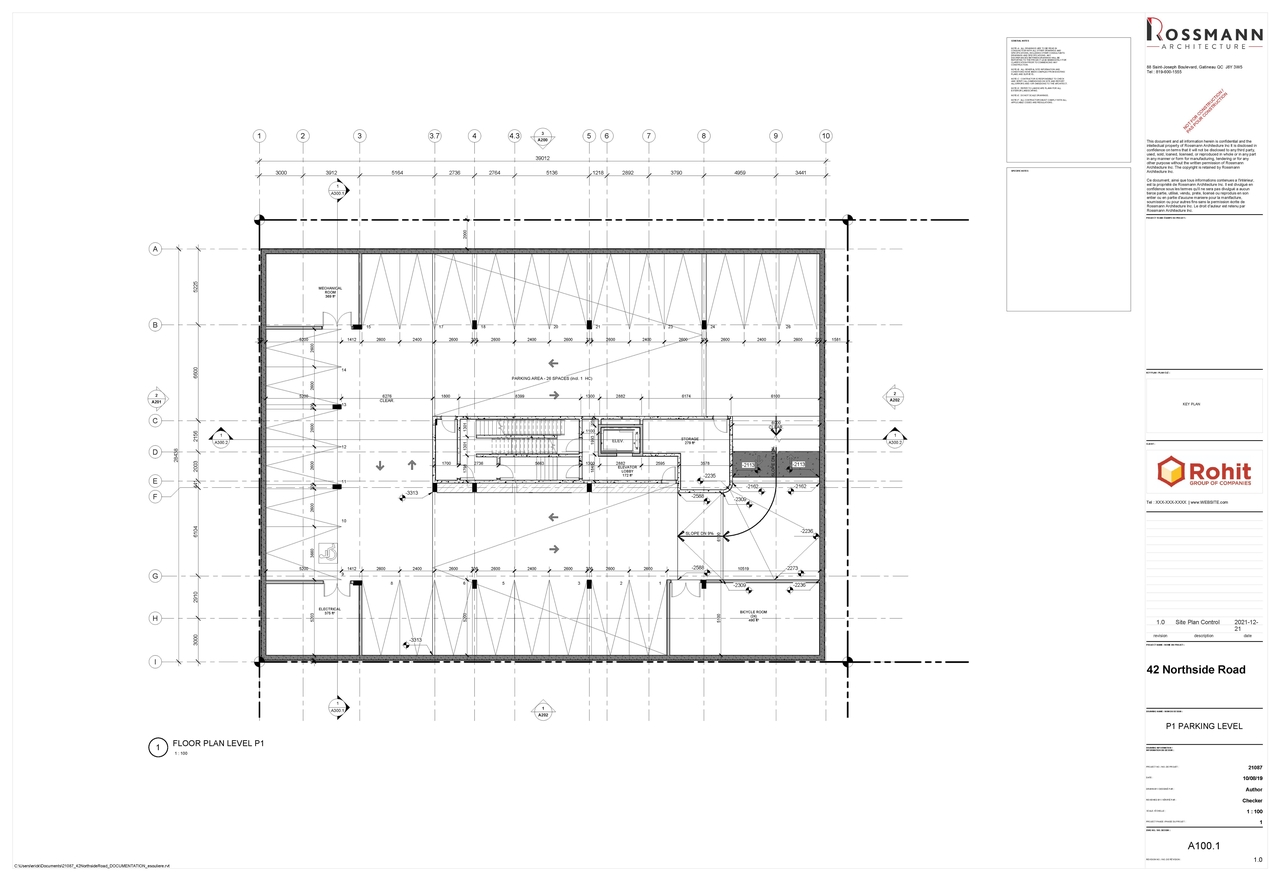 Floor plan for project from page 1 of the file '2022-01-28 - Parking and Floor Plans - D07-12-22-0015'