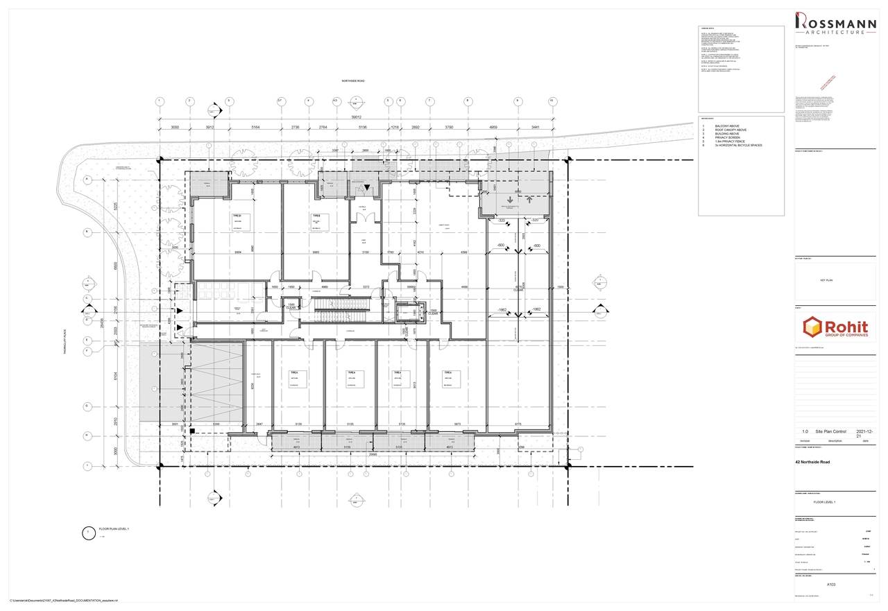 Floor plan for project from page 3 of the file '2022-01-28 - Parking and Floor Plans - D07-12-22-0015'