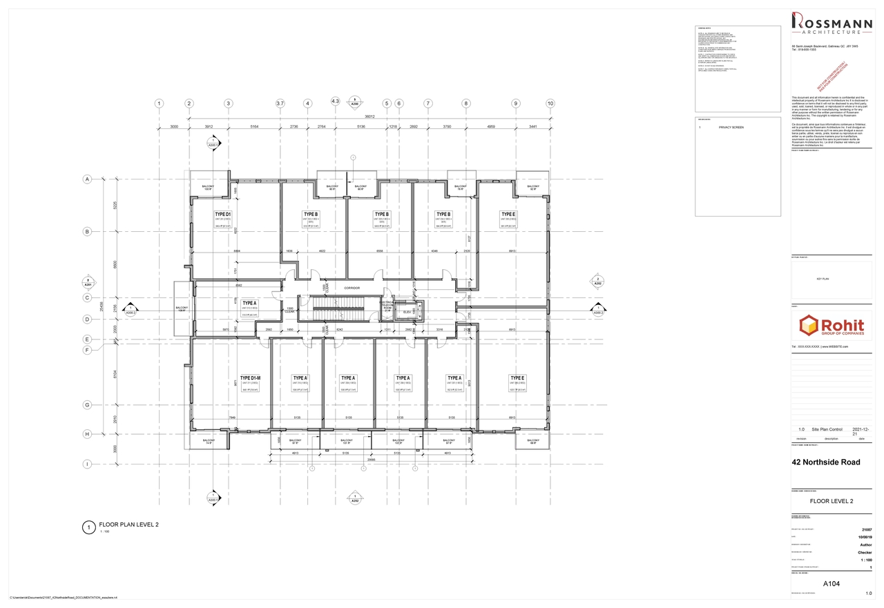 Floor plan for project from page 4 of the file '2022-01-28 - Parking and Floor Plans - D07-12-22-0015'