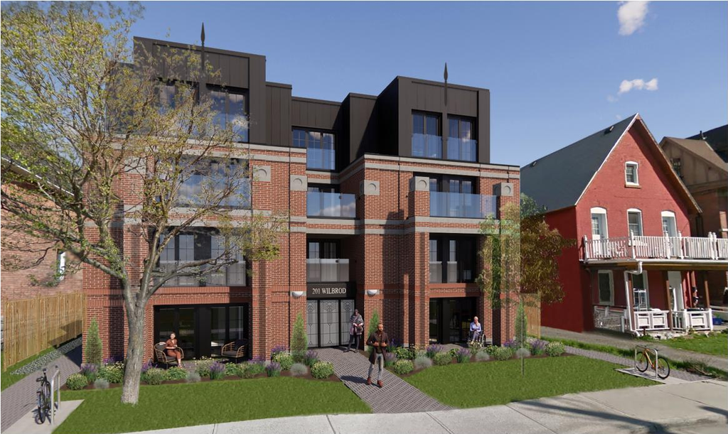 Rendering of building from page 29 of the file '2022-02-01 - Design Brief - D07-12-22-0016'
