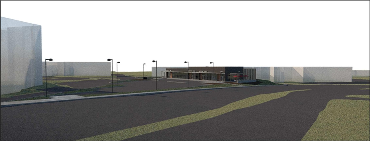 Rendering of building from page 11 of the file '2022-02-02 - Design Brief - D07-12-22-0017'