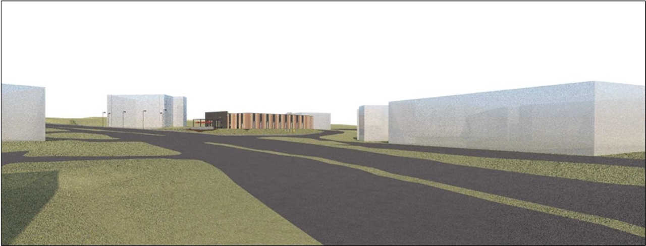 Rendering of building from page 12 of the file '2022-02-02 - Design Brief - D07-12-22-0017'