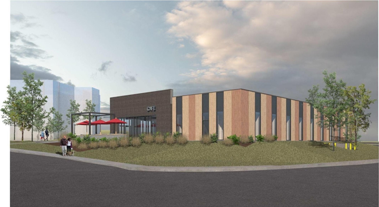 Rendering of building from page 13 of the file '2022-02-02 - Design Brief - D07-12-22-0017'