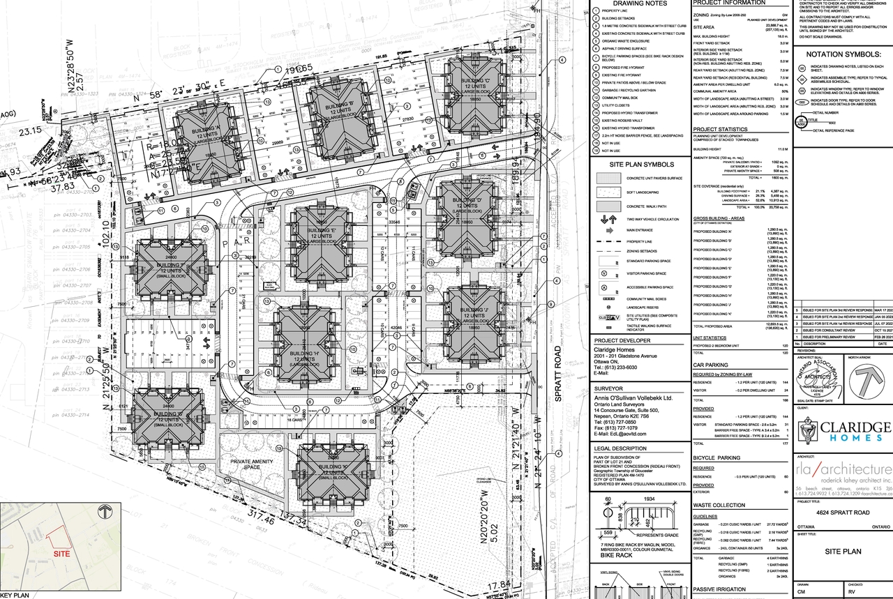 Construction site plan for project from page 31 of the file '2023-07-17 - Design Brief - D07-12-22-0021'