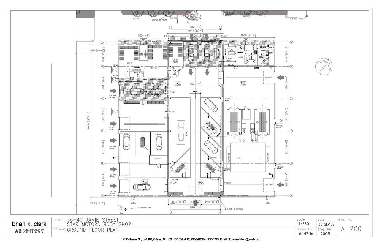 Construction site plan for project from page 1 of the file '2023-03-13 - Ground Floor Plan - D07-12-22-0031'