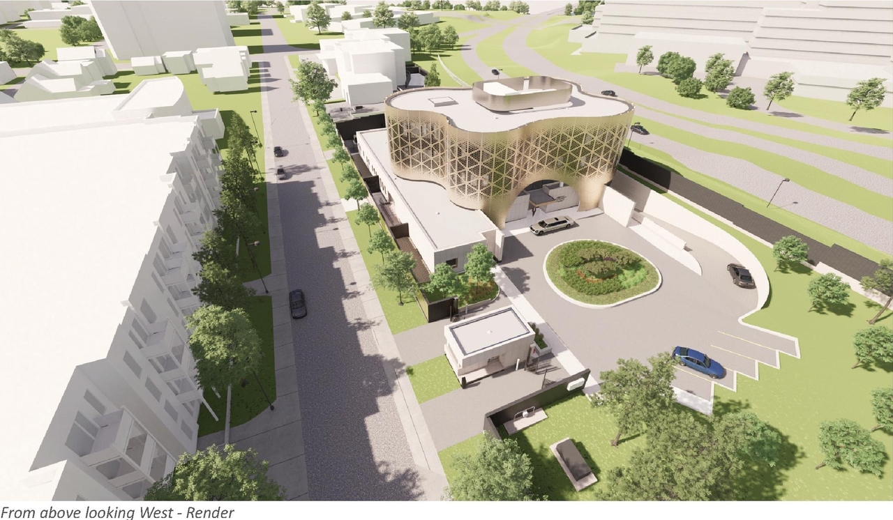 Rendering of building from page 12 of the file '2022-03-23 - UDRP Formal Review - D07-12-22-0041'