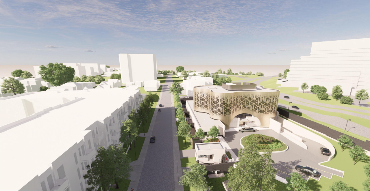 Rendering of building from page 17 of the file '2022-03-23 - UDRP Formal Review - D07-12-22-0041'
