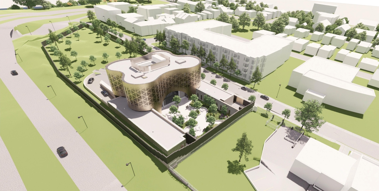 Rendering of building from page 18 of the file '2022-03-23 - UDRP Formal Review - D07-12-22-0041'