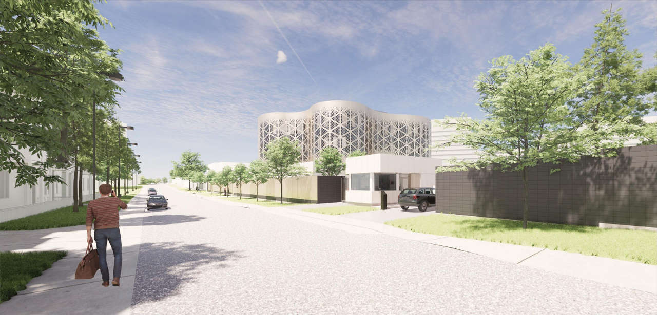Rendering of building from page 19 of the file '2022-03-23 - UDRP Formal Review - D07-12-22-0041'