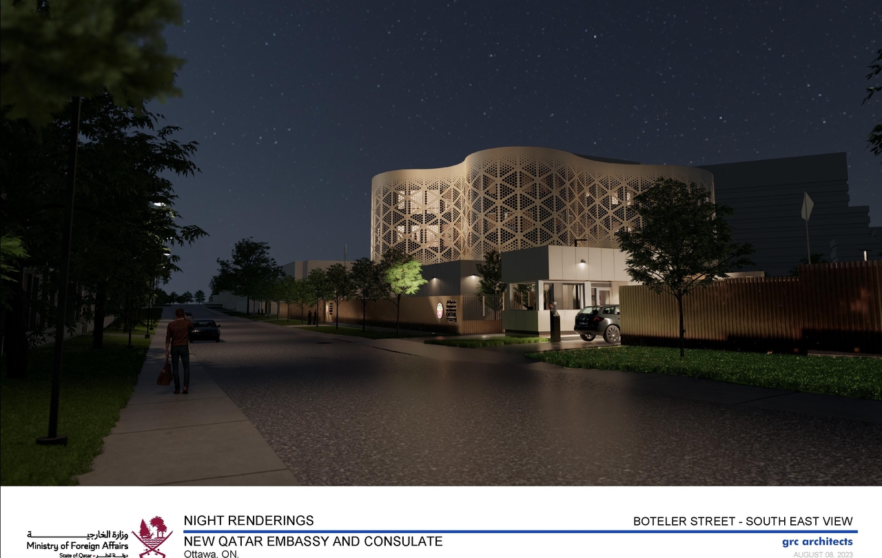 Rendering of building from page 1 of the file '2023-09-25 - Night Renderings - D07-12-22-0041'