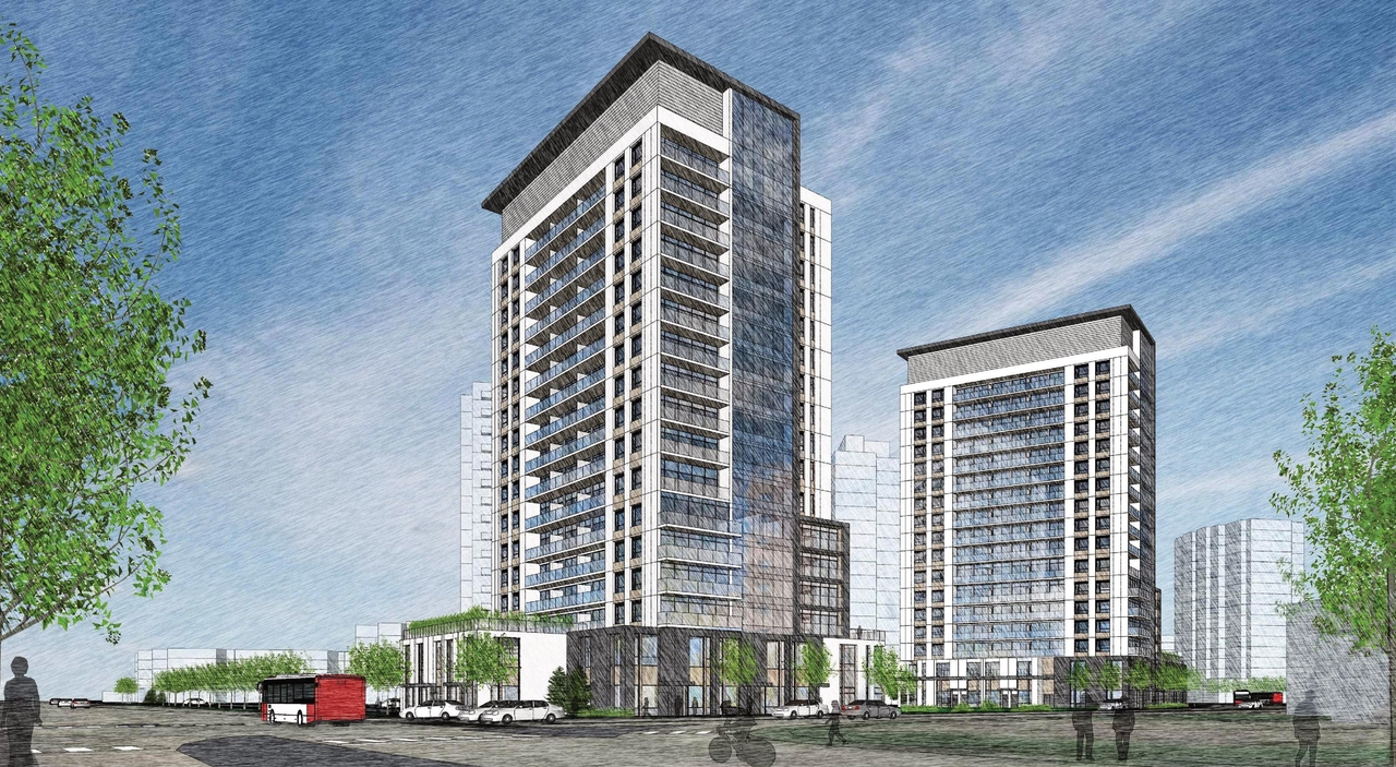 Rendering of building from page 4 of the file '2022-03-18 - Rendering Package - D07-12-22-0044'