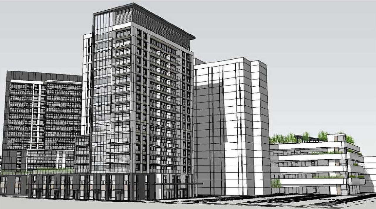 Rendering of building from page 16 of the file '2022-03-18 - Planning Rationale & Design Brief - D07-12-22-0044'