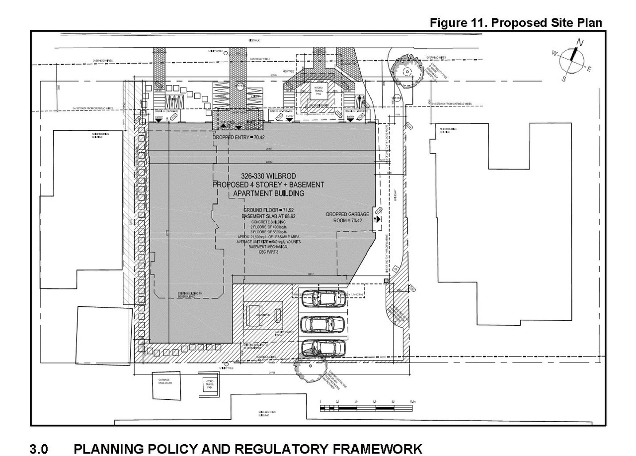 Construction site plan for project from page 16 of the file '2022-03-28 - Planning Rationale & Design Brief - D07-12-22-0049'