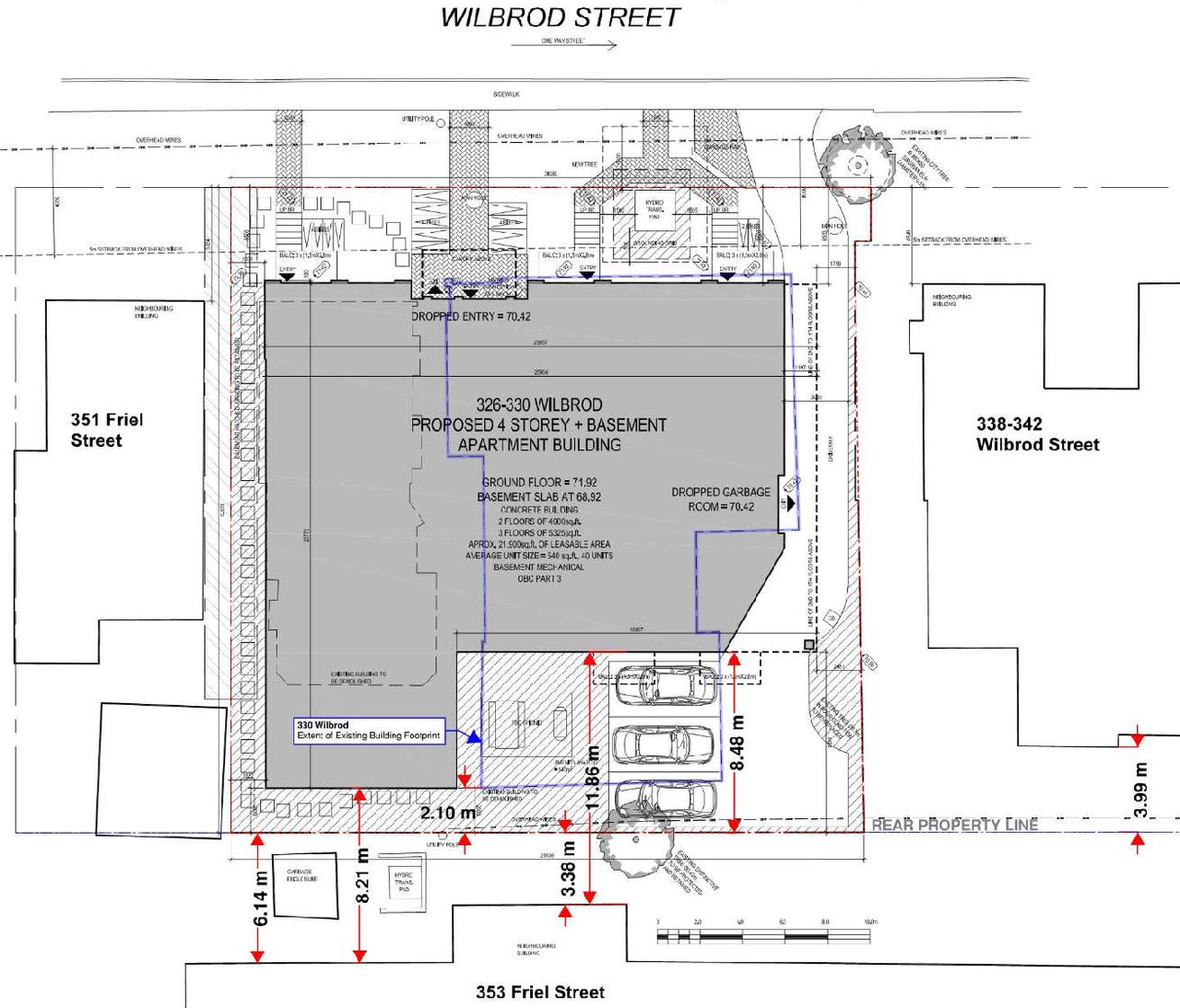 Construction site plan for project from page 48 of the file '2022-03-28 - Planning Rationale & Design Brief - D07-12-22-0049'