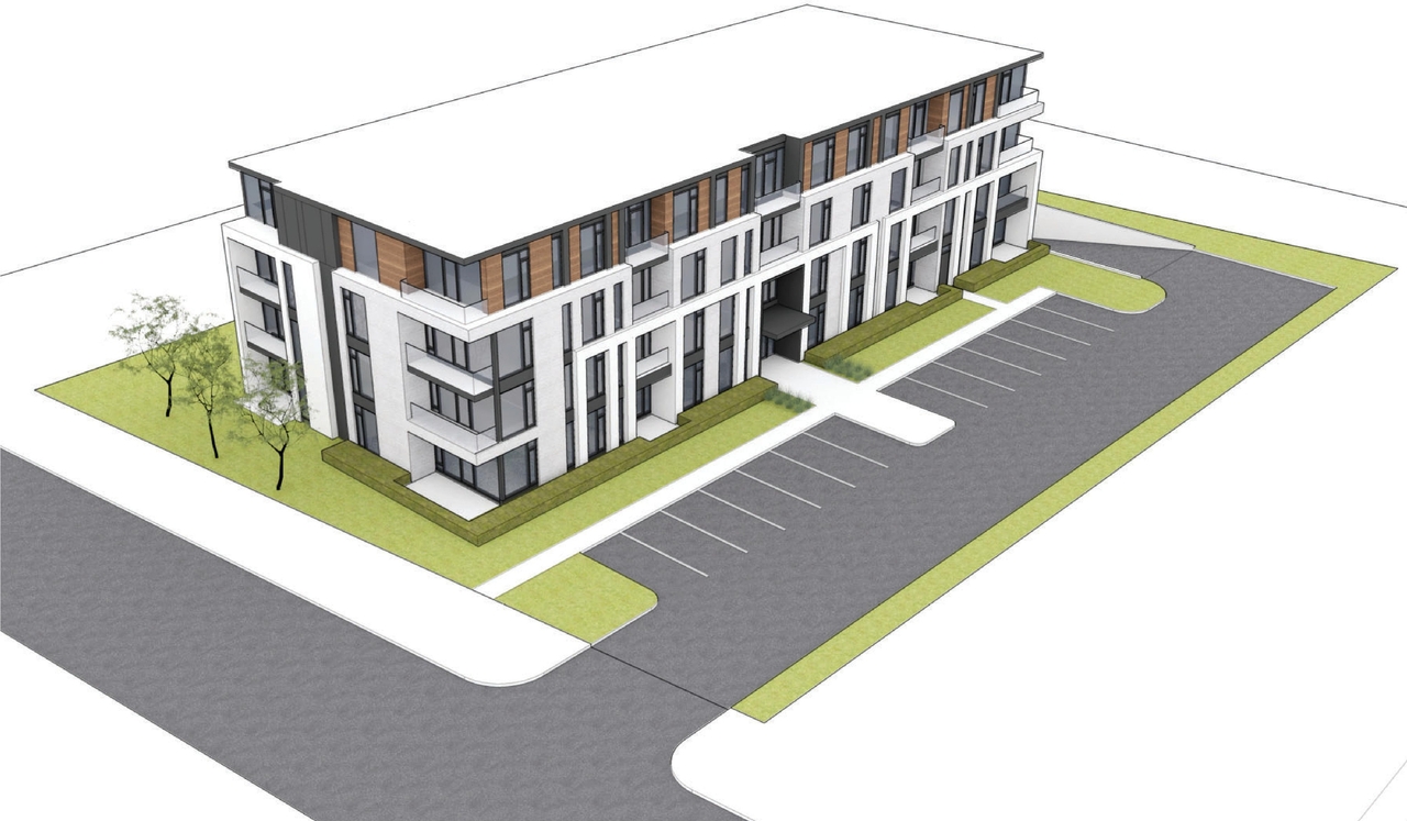 Rendering of building from page 11 of the file '2022-03-28 - Design Brief - D07-12-22-0050'