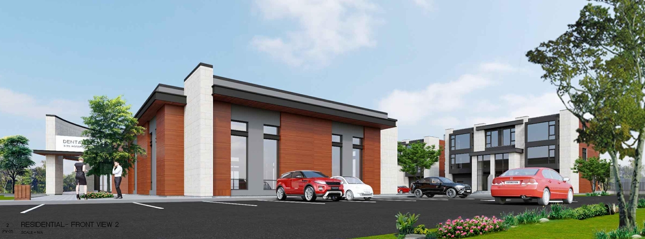 Rendering of building from page 1 of the file '2022-04-04 - Front View (2) - D07-12-22-0055'