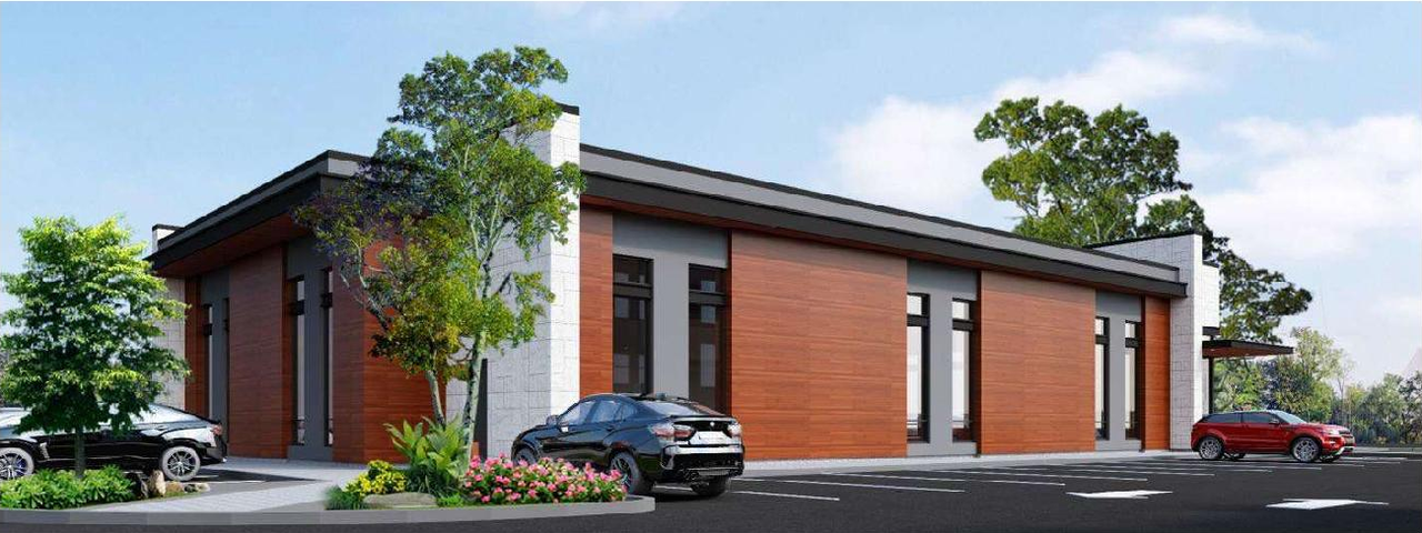 Rendering of building from page 9 of the file '2022-04-04 - Design Brief - D07-12-22-0055'